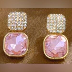 Pink&Gold Square Earrings